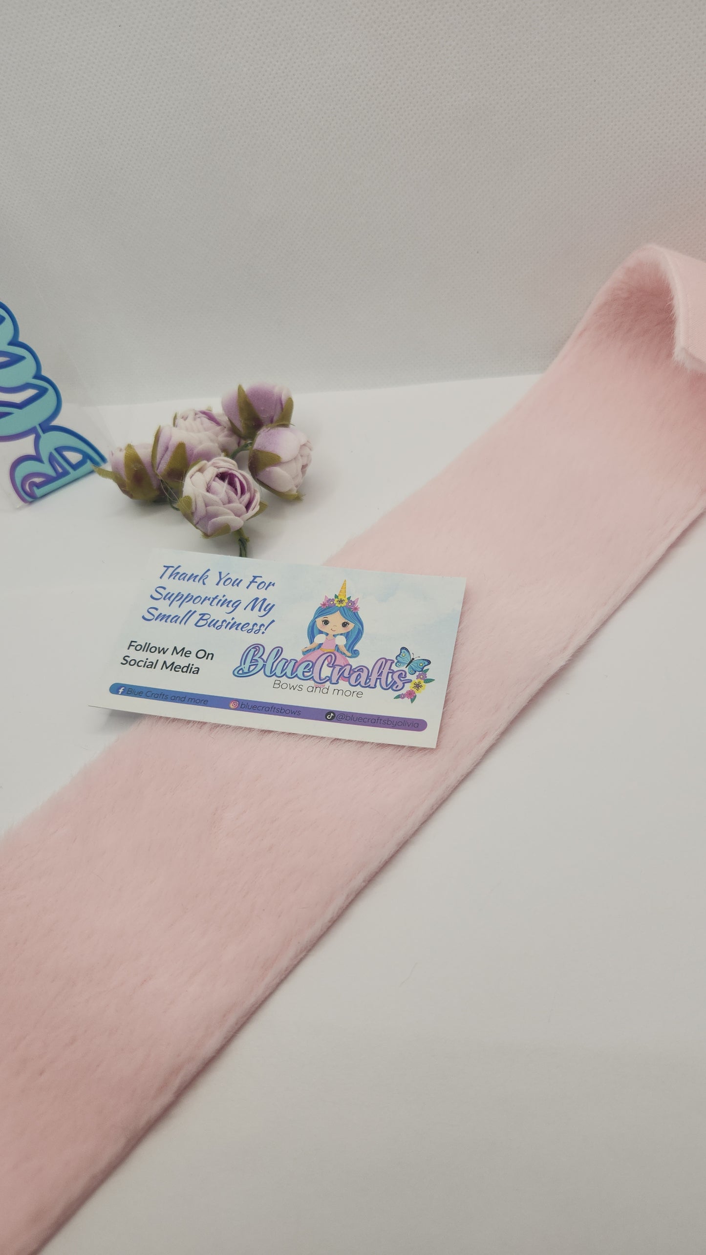Fleece Fur Ribbon 3inch "Lt.Pink"