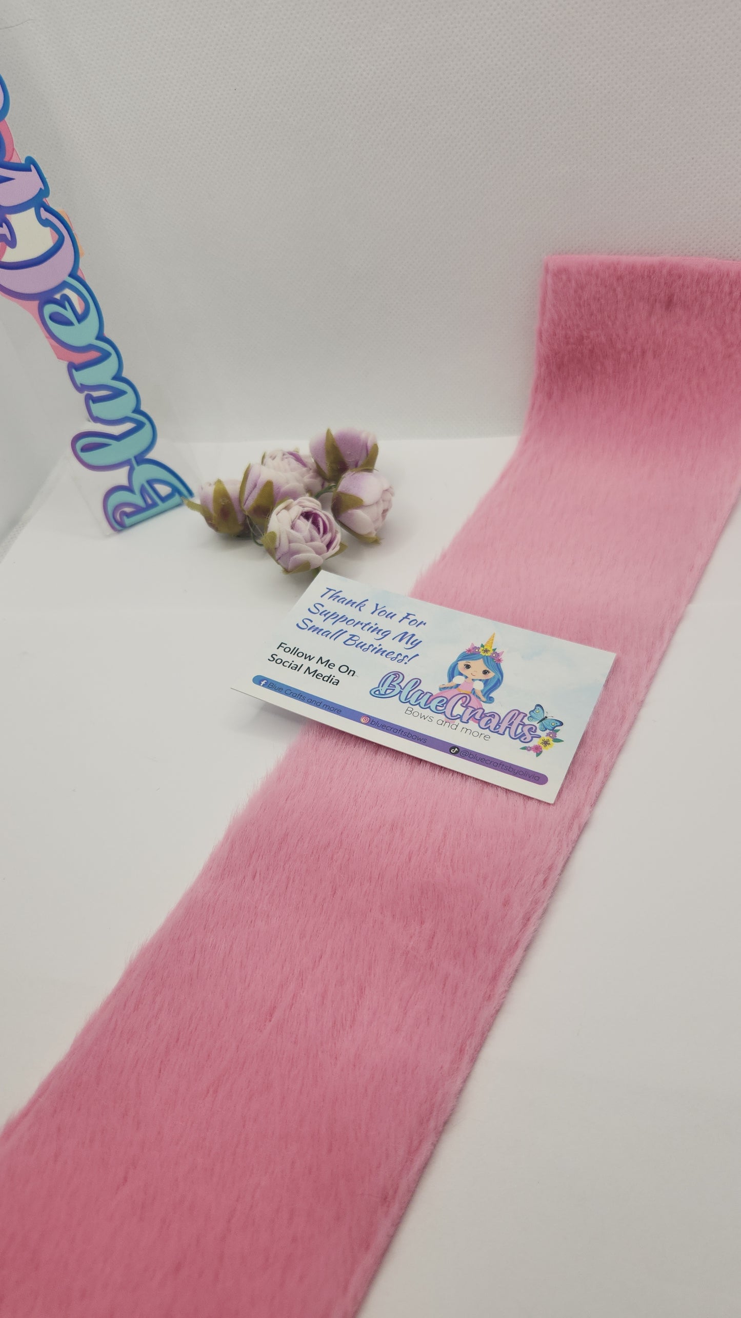 Fleece Fur Ribbon 3inch "Hot Pink"