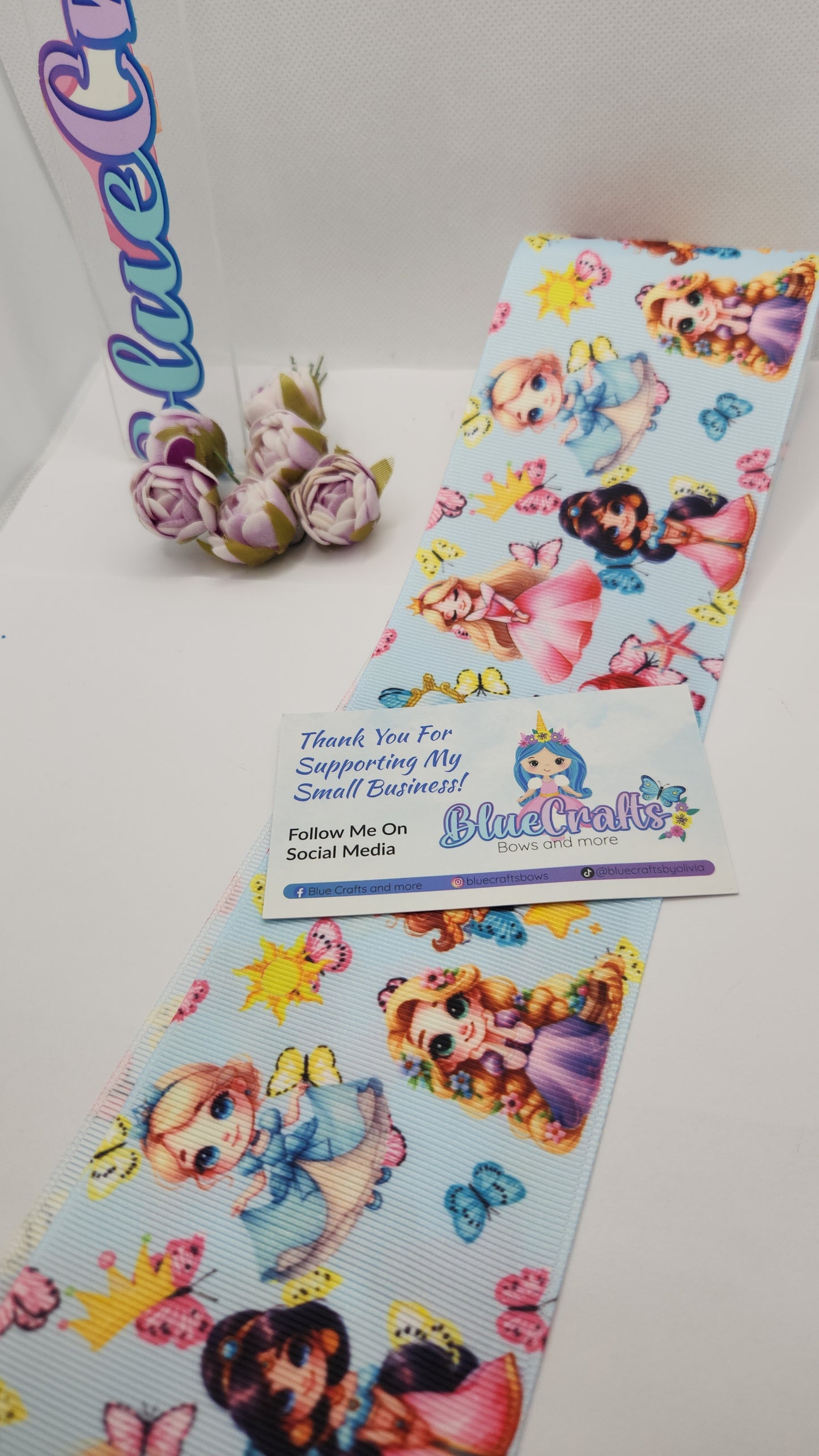 Grosgrain Ribbon 3 inch "Princess &butterflys"