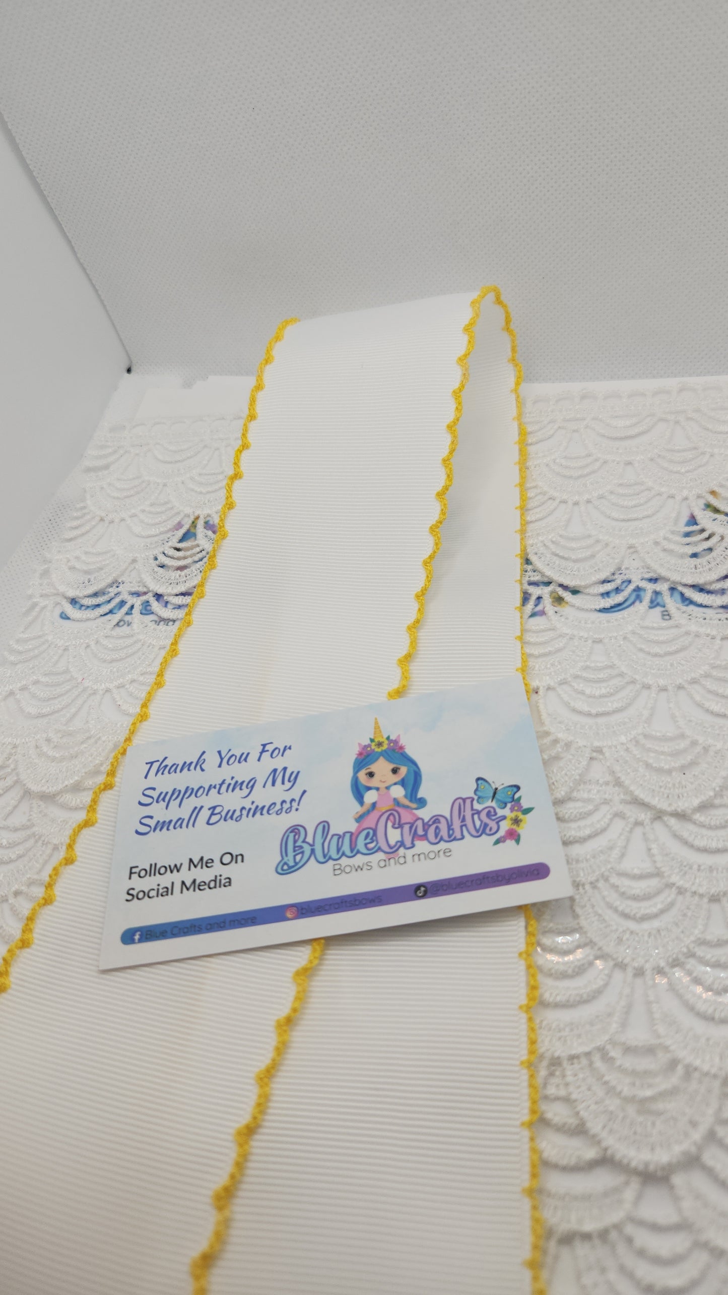 Moonstitich Ribbon "White/Daffodil "