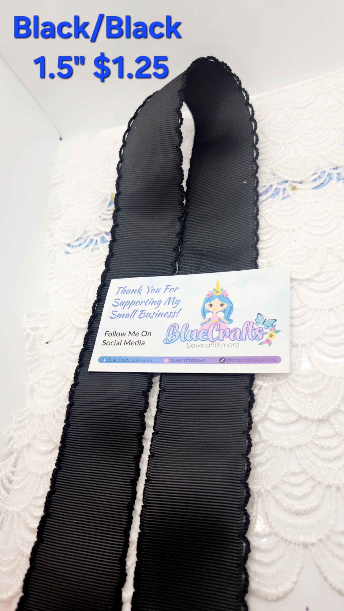Scallop Wave Ribbon "Black"