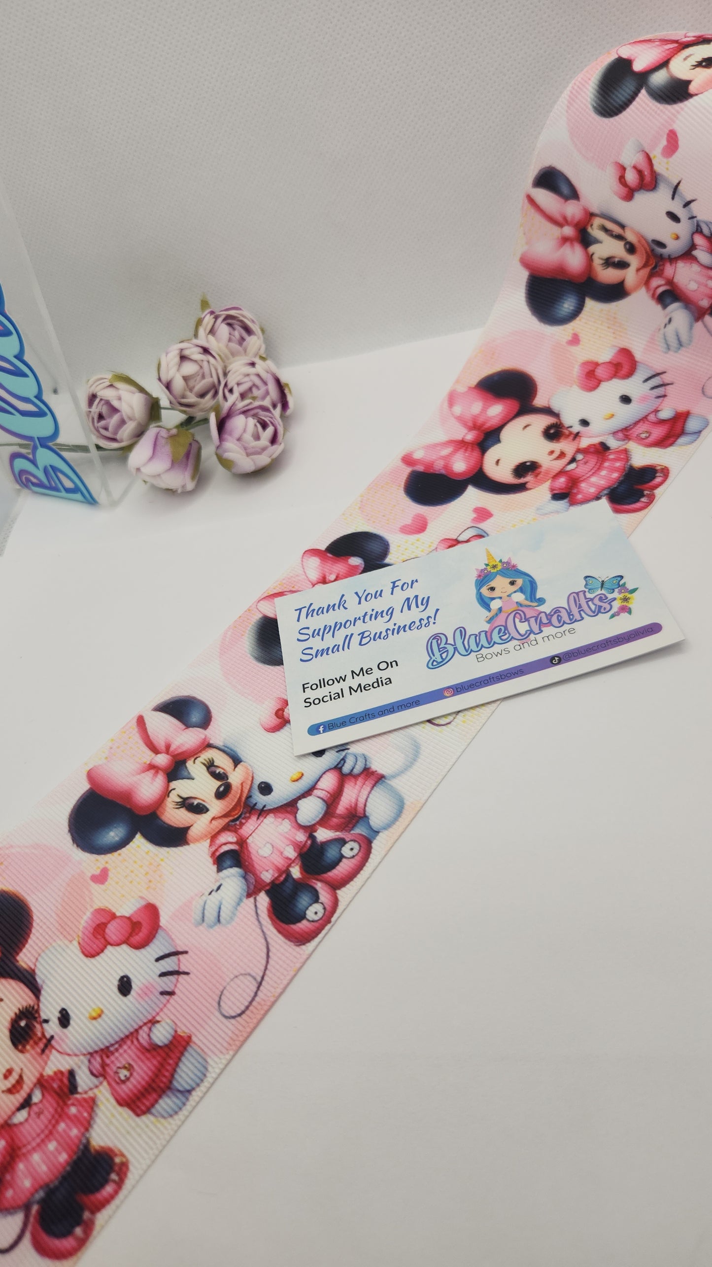 Grosgrain Ribbon 3inch "Mouse and Kitty"