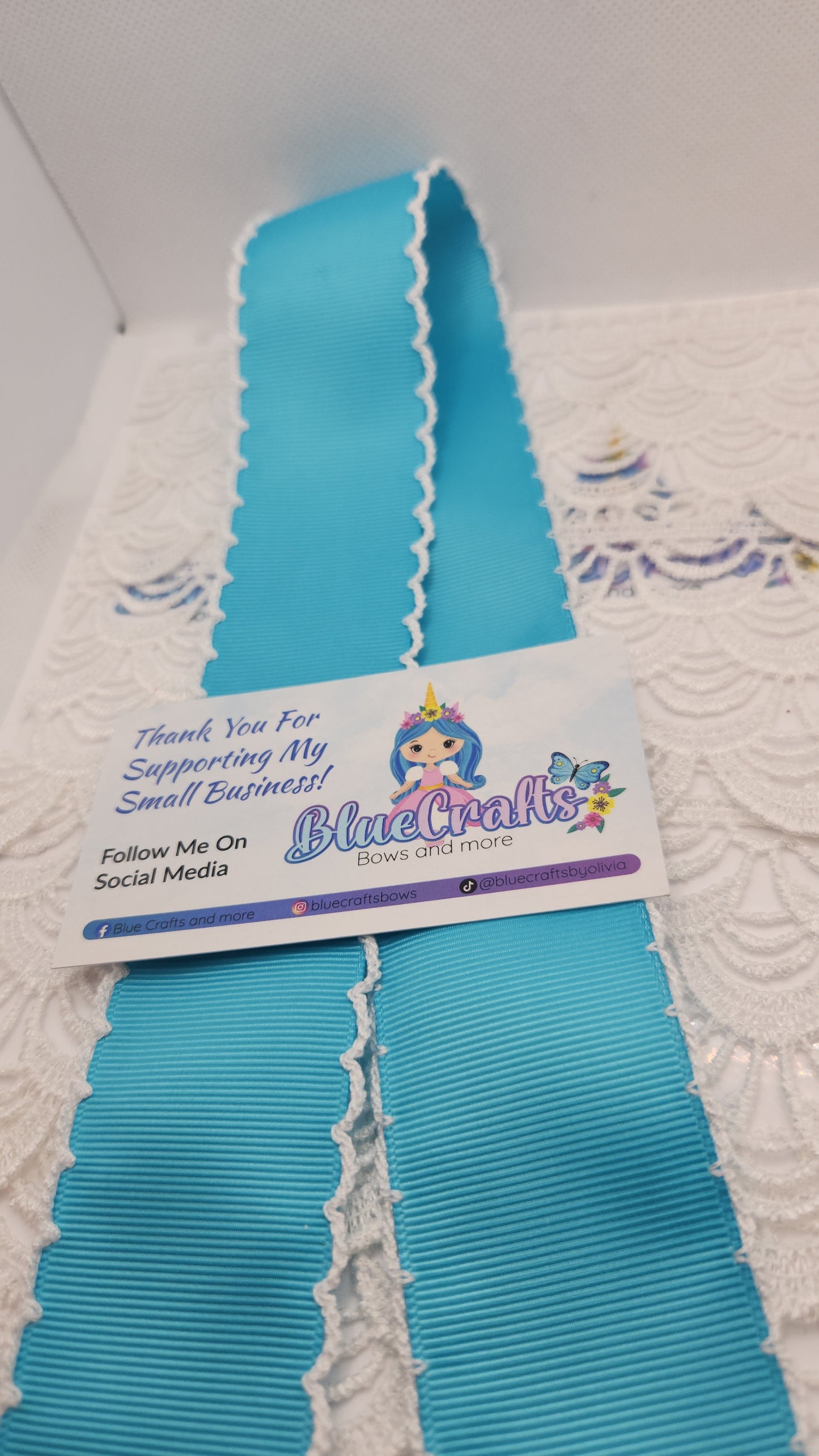 Moonstitich Ribbon "Turquoise/White"
