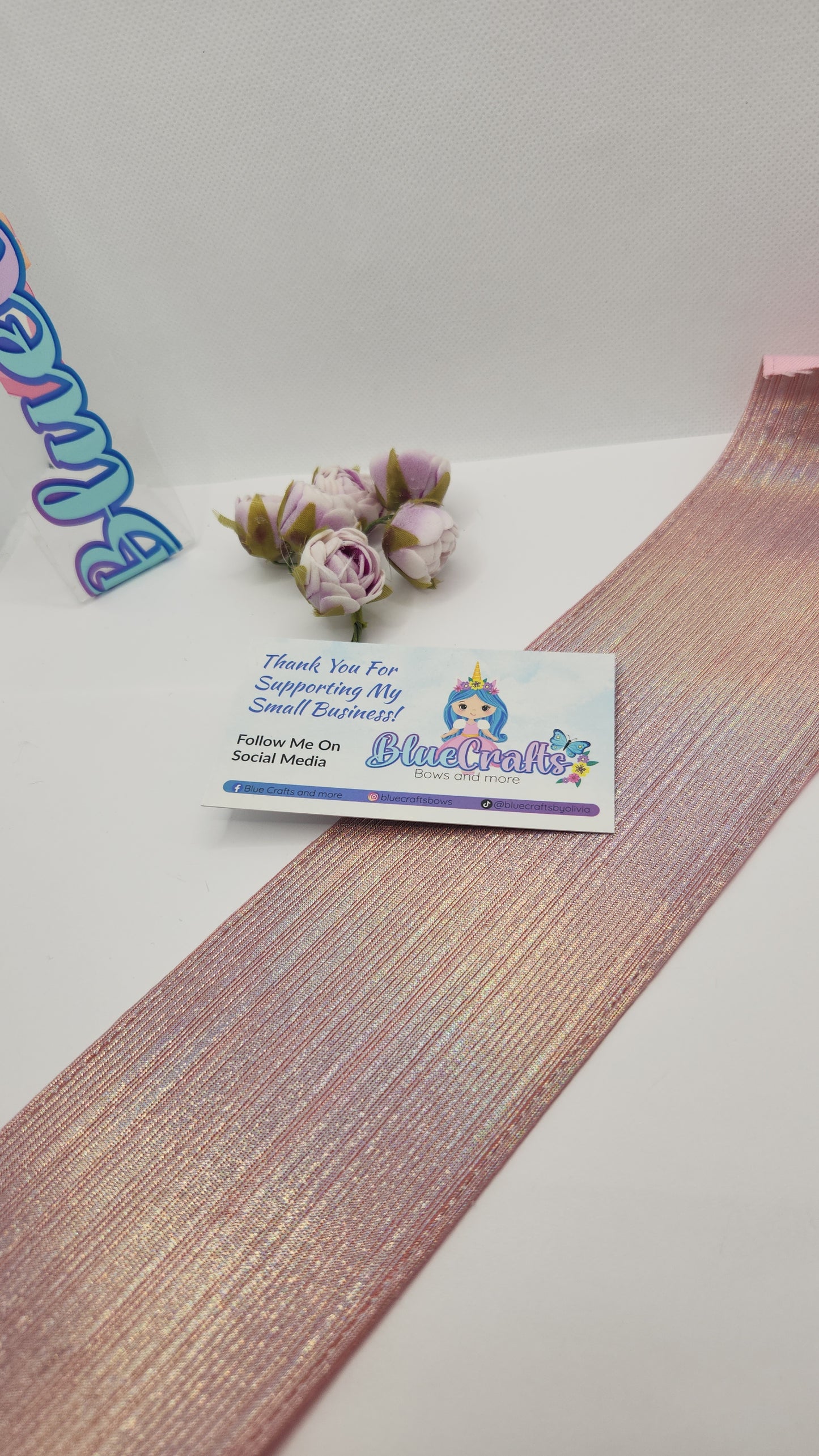Metallic Ribbon 3inch "Rose Pink"