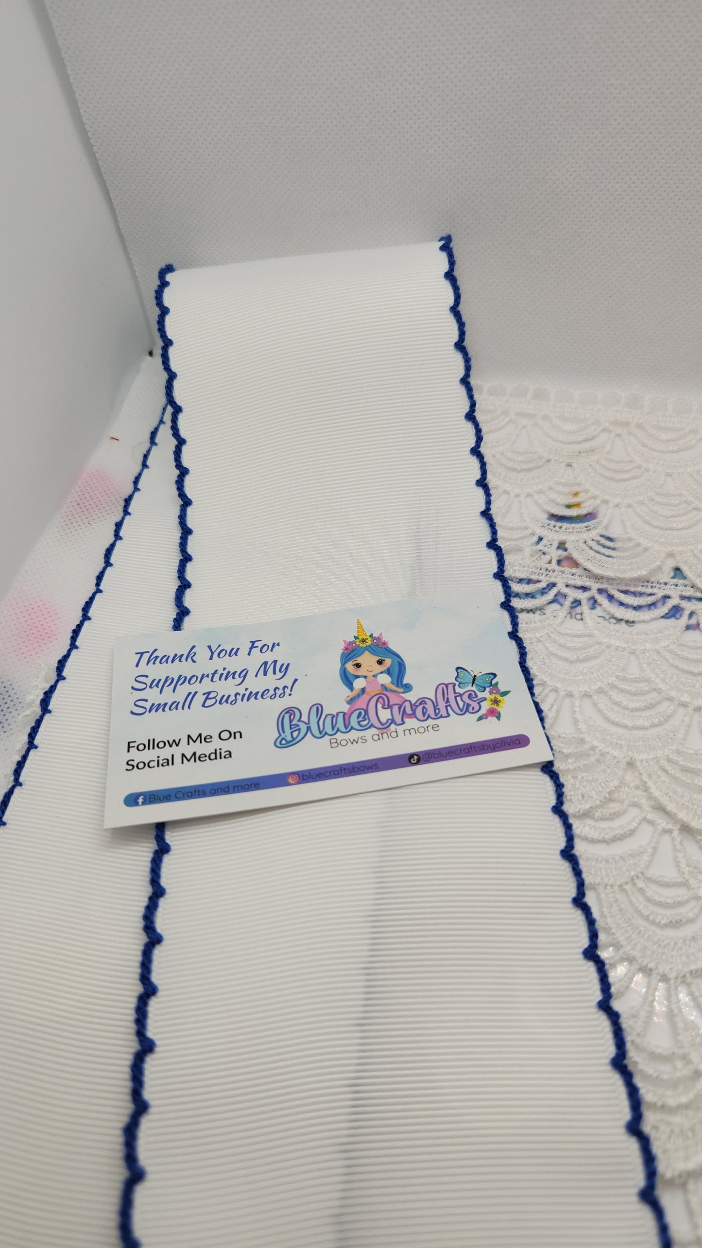 Moonstitich Ribbon "White/Electric Blue