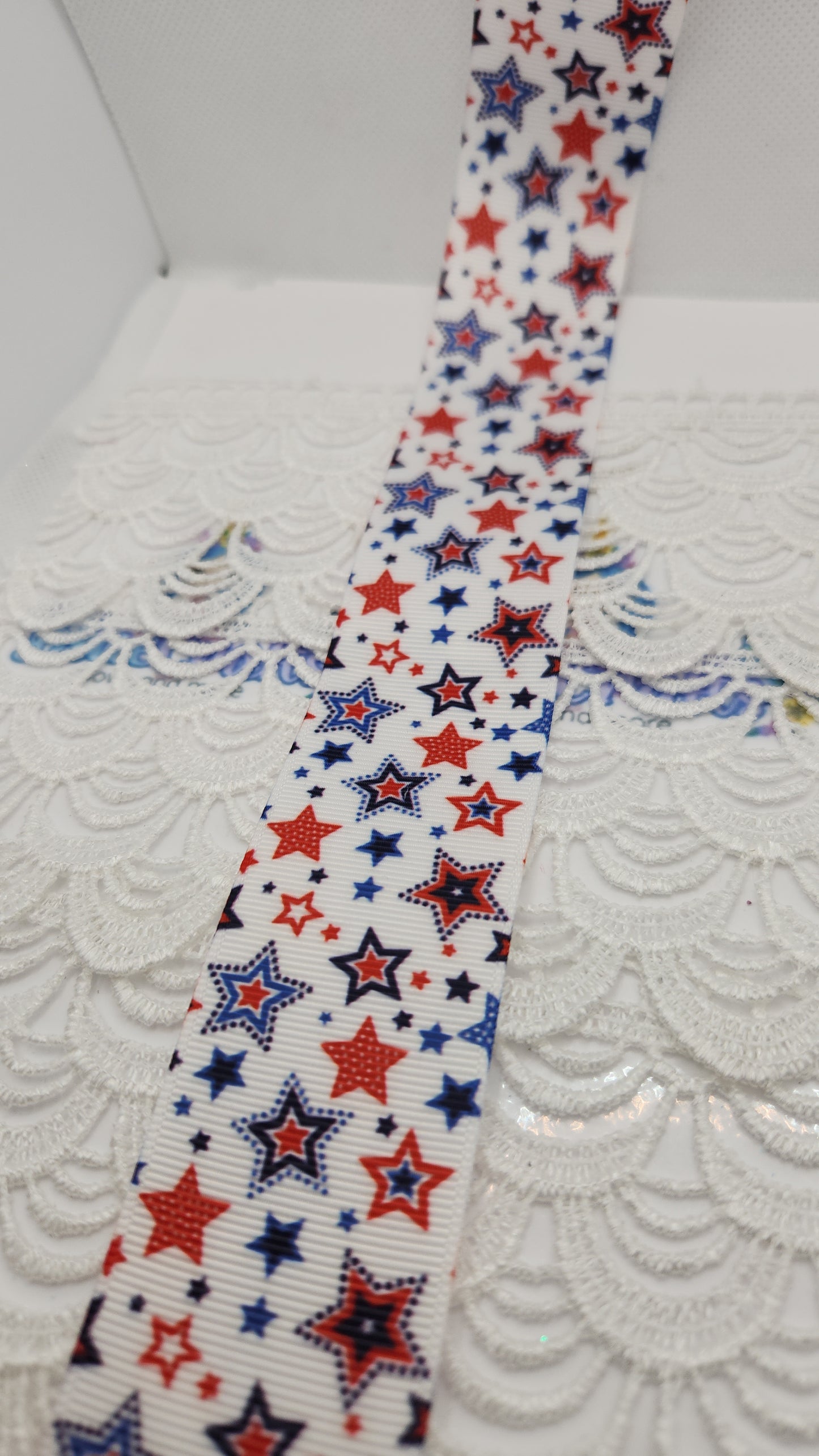 Grosgrain Ribbon 1.5" Stars 4th of July"