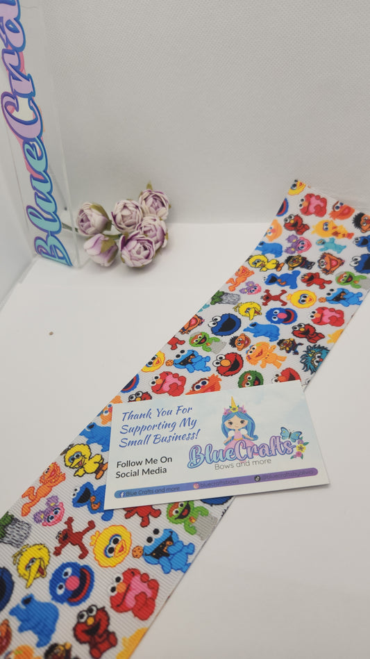 Grosgrain Ribbon 3inch "Sesame Street"