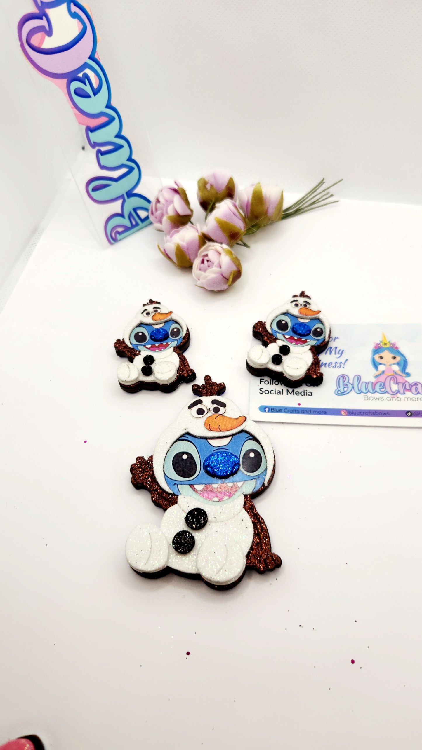 Shaker for hairbows "Stitch Olaf"