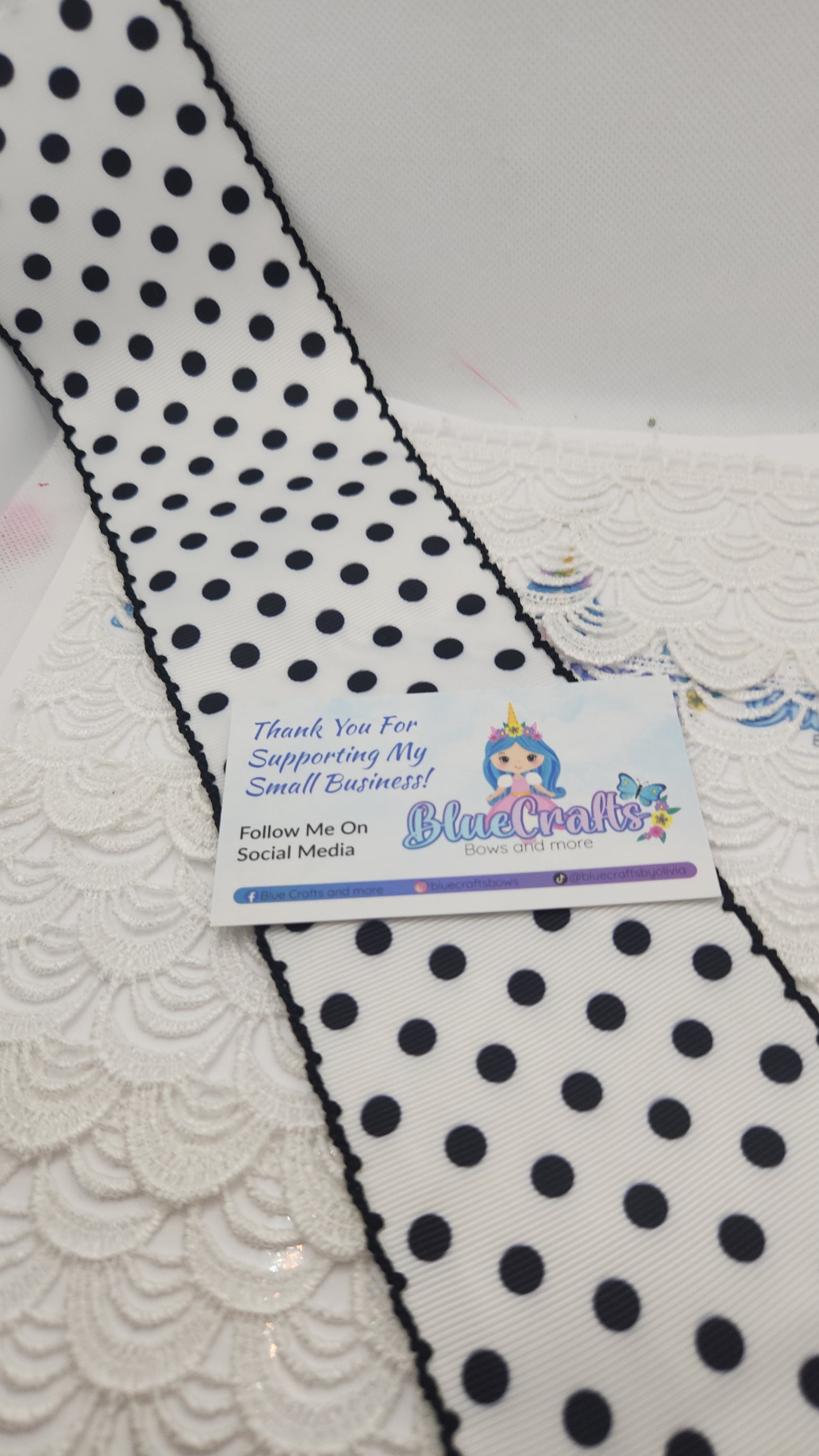 Moonstitich Ribbon "Black Swiss Dots"