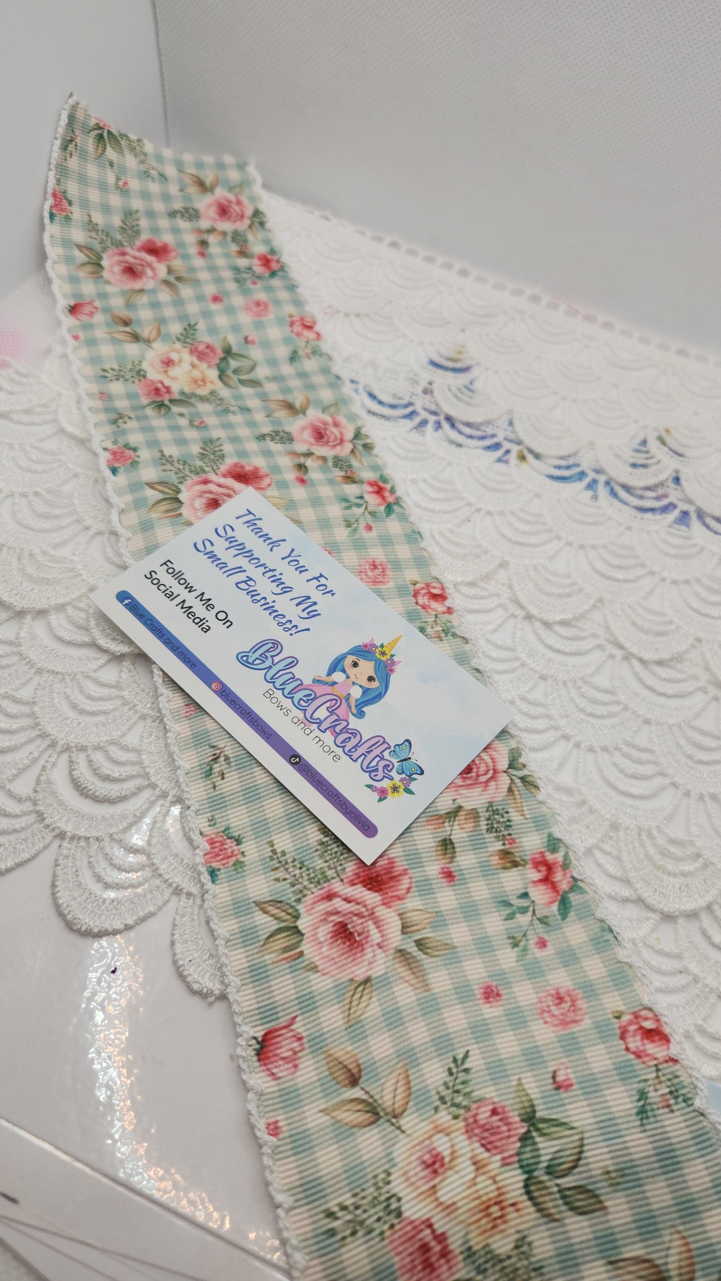 Moonstitich Print Ribbon "Gingham Sage Green"