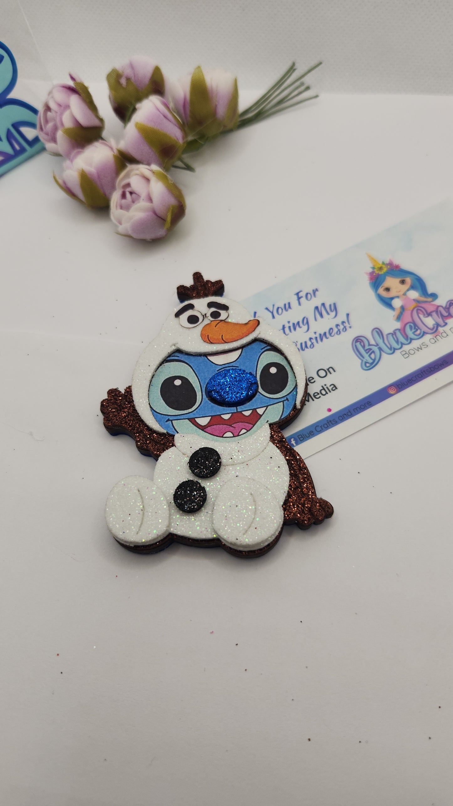 Shaker for hairbows "Stitch Olaf"