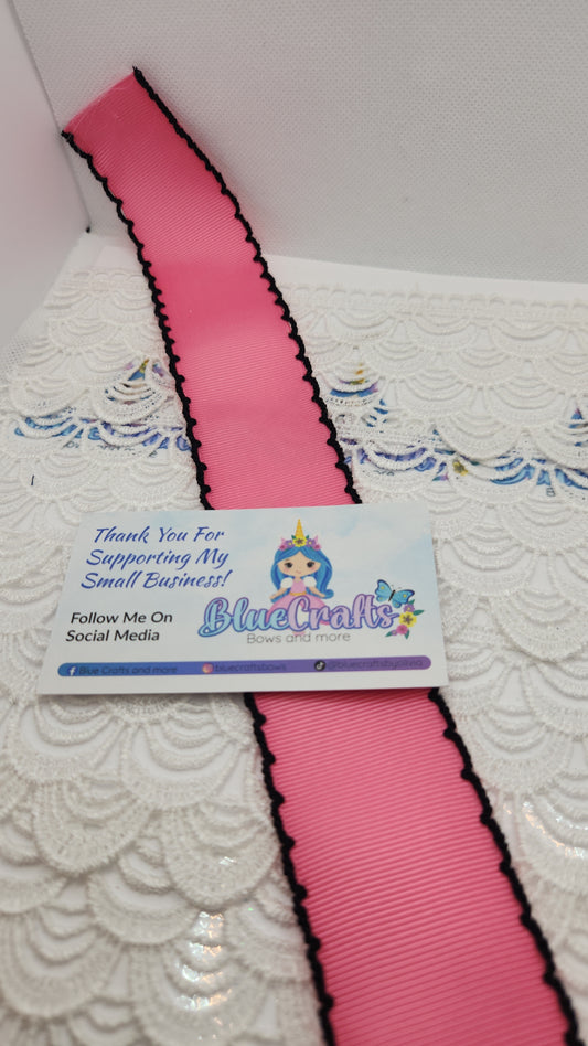Moonstitich Ribbon "Hot Pink/Black"