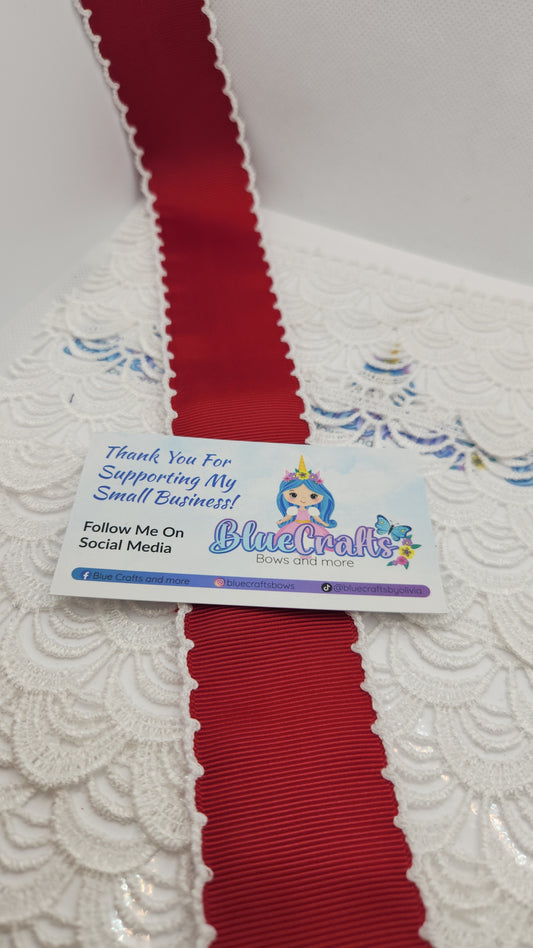 Moonstitich Ribbon "Scarlet/White