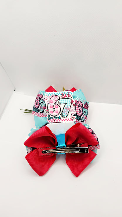 Pigtails "6 7" 3.5" each bow