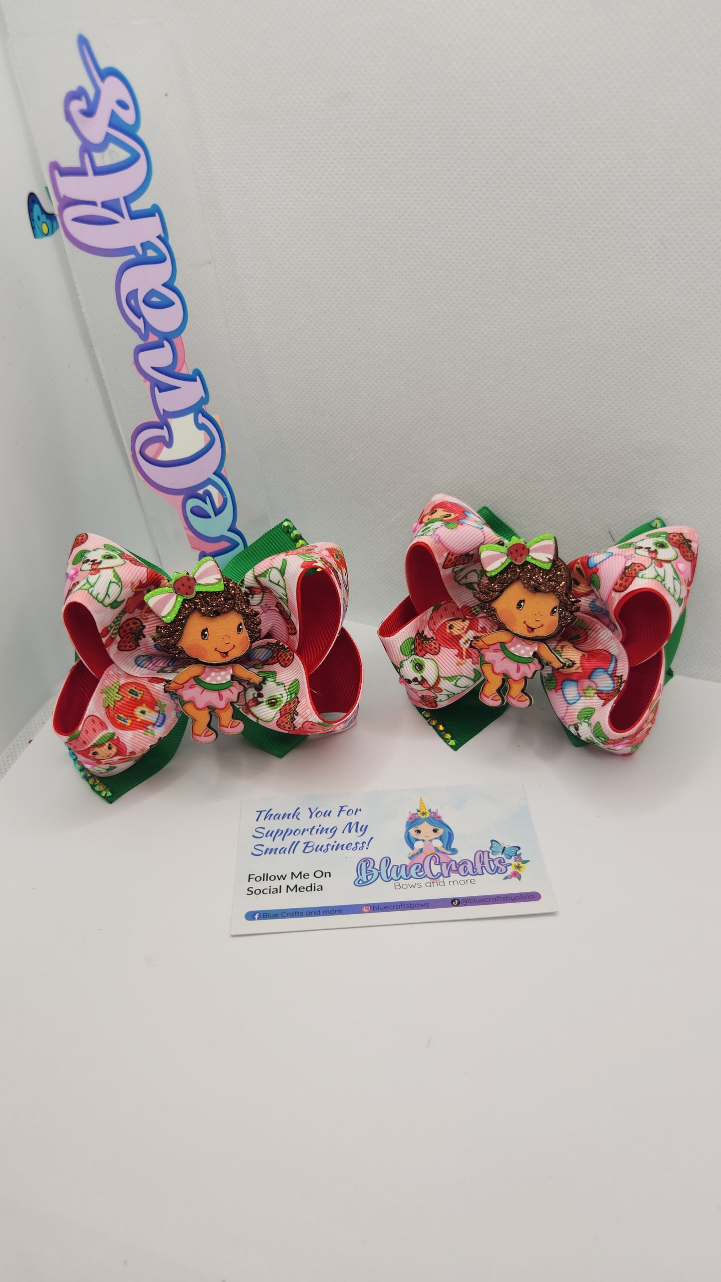 Pair of Mini Boutique Hairbows 3.5" & 4"with shaker,