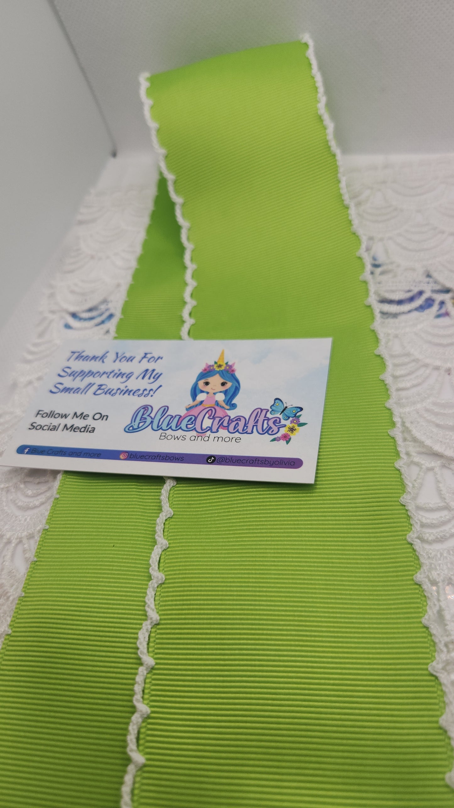 Moonstitich Ribbon "Apple Green/White"