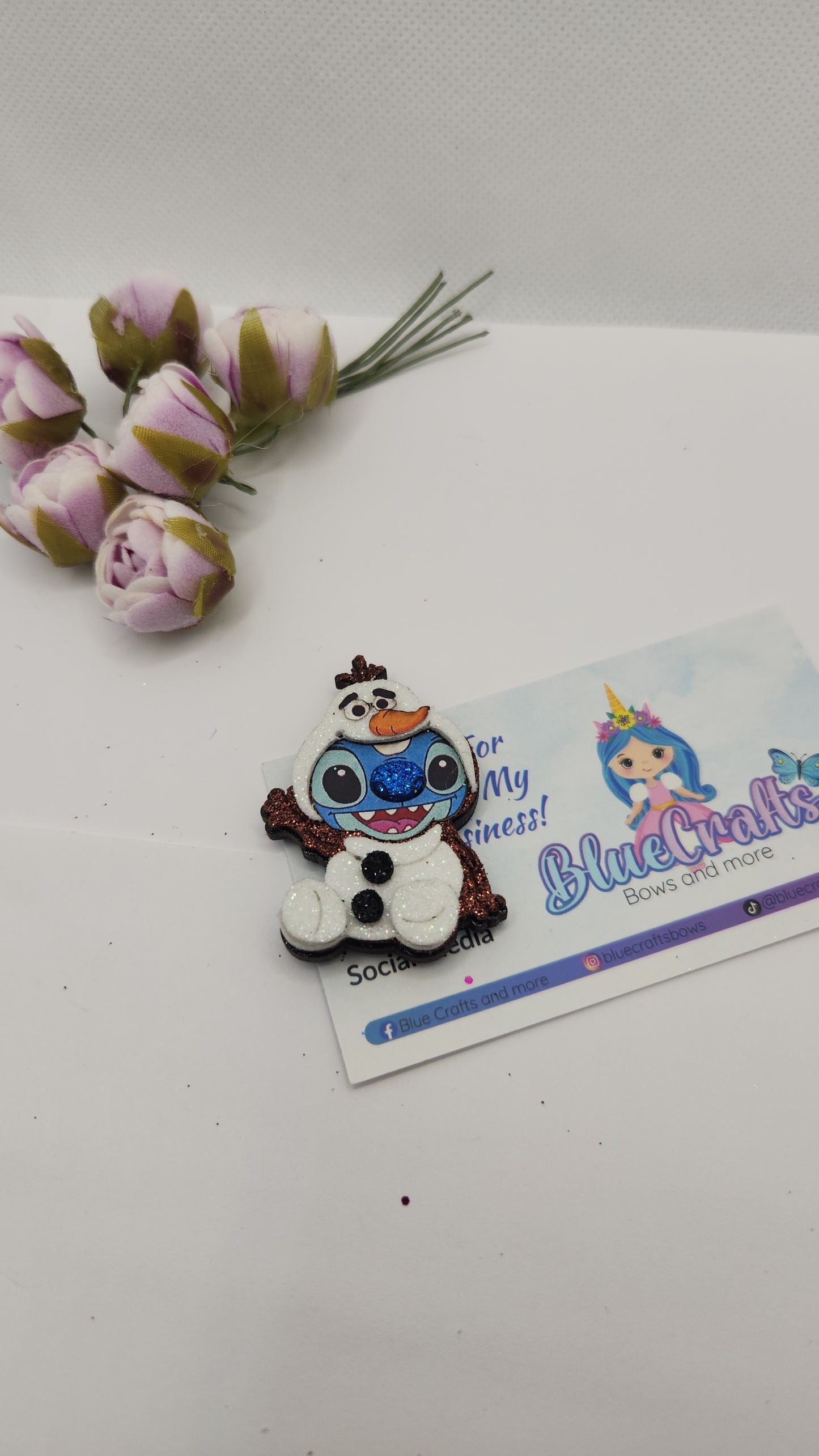 Shaker for hairbows "Stitch Olaf"