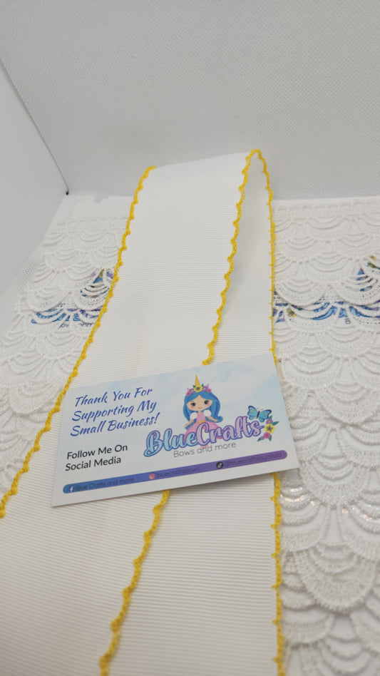 Moonstitich Ribbon "White/Daffodil "