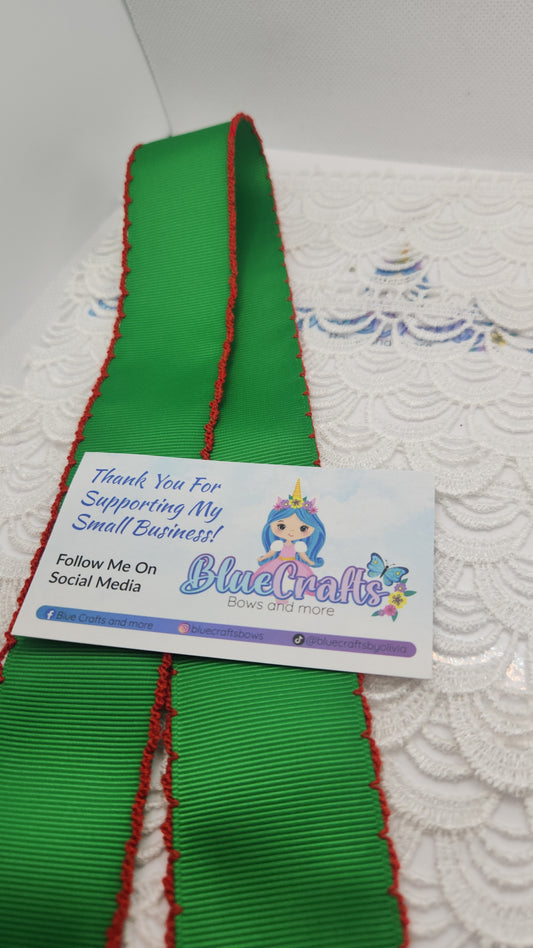 Moonstitich Ribbon "Emerald Green/Red"