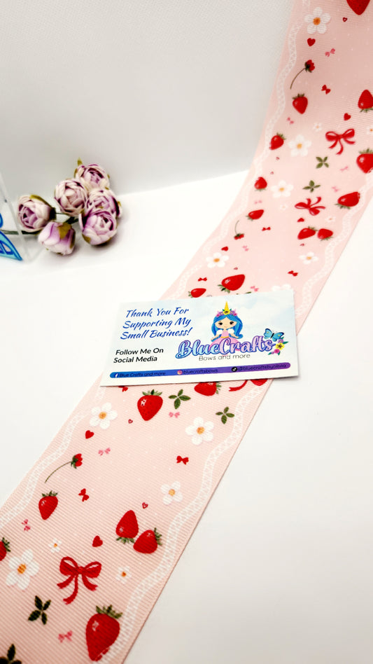 Grosgrain Ribbon 3inch "Strawberry"