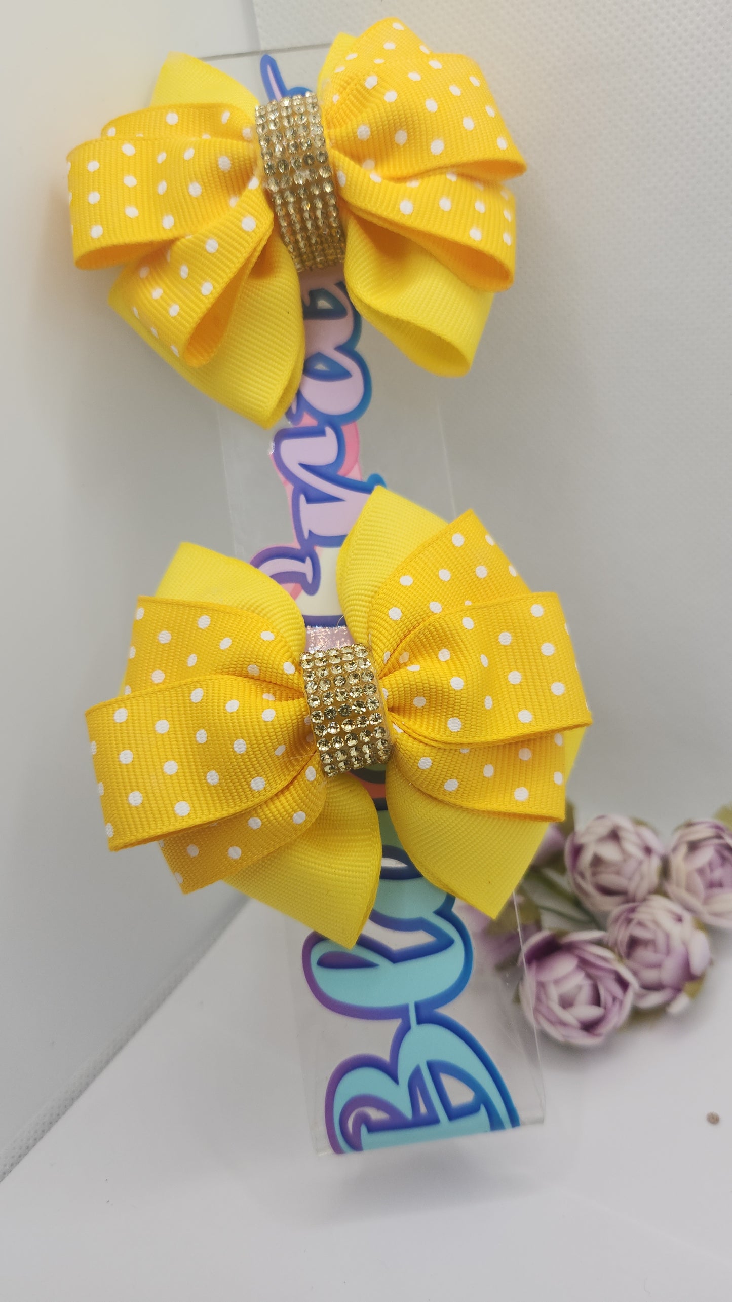 Set of 2 Yellow Swiss dots 3"