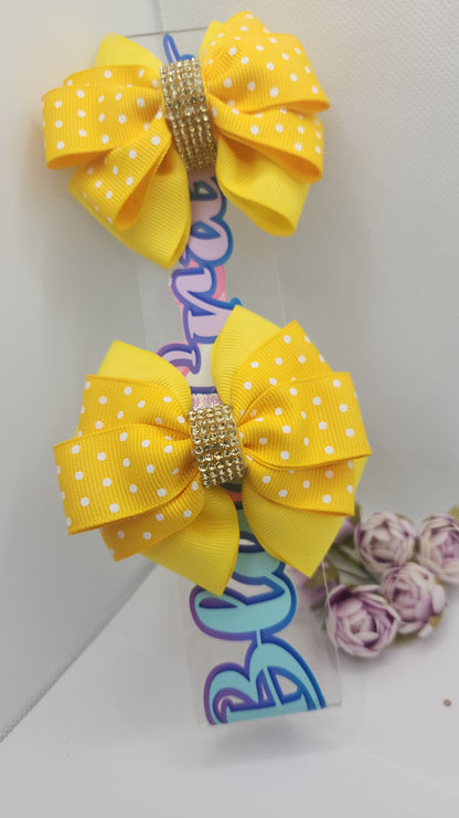 Set of 2 Yellow Swiss dots 3"