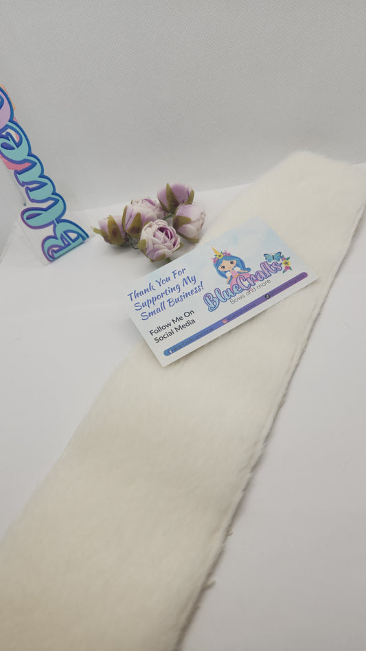 Fleece Fur Ribbon 3inch "Ivory"