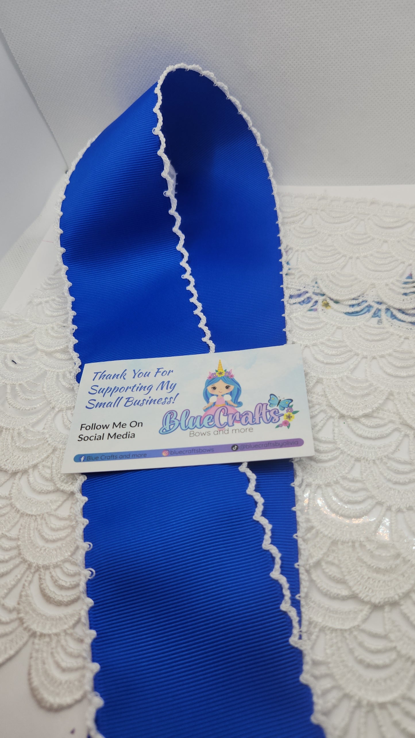 Moonstitich Ribbon "Electric Blue/White"