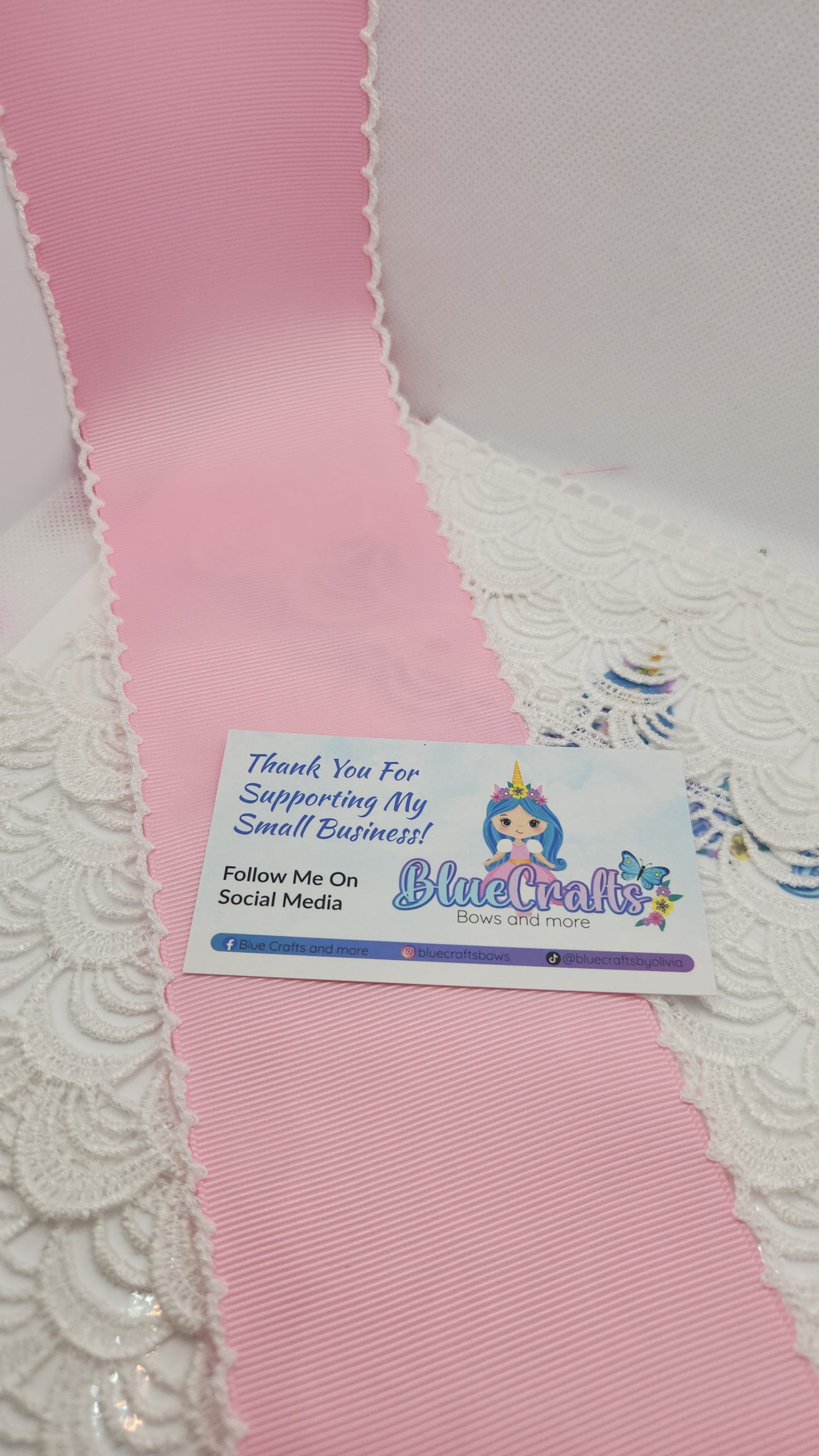 Moonstitich Ribbon "Rose Pink/White"