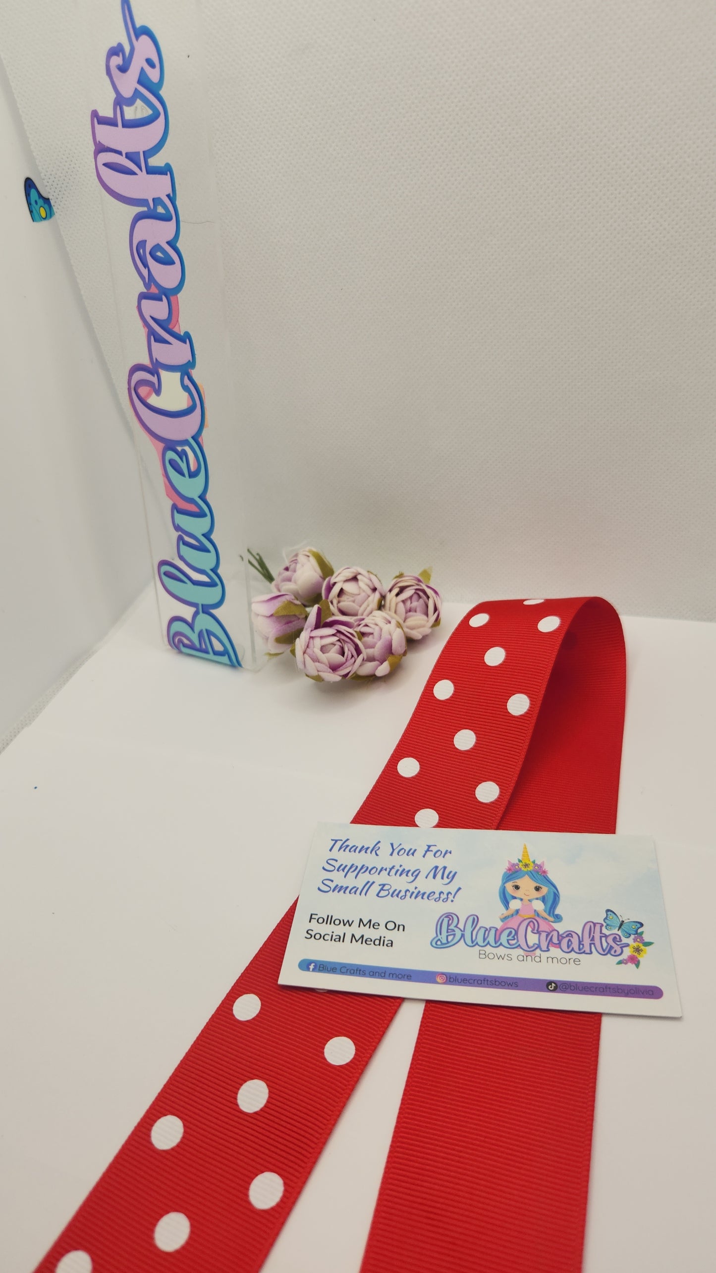Grosgrain Ribbon 1.5 "Red with Polka Dots"