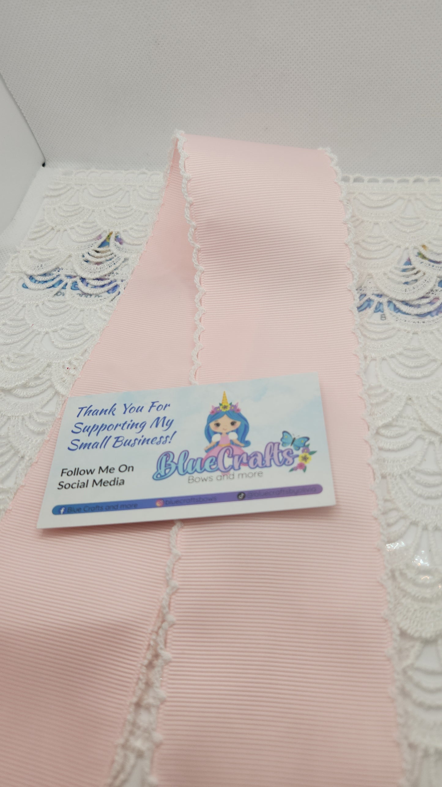 Moonstitich Ribbon "Powder Pink/White"