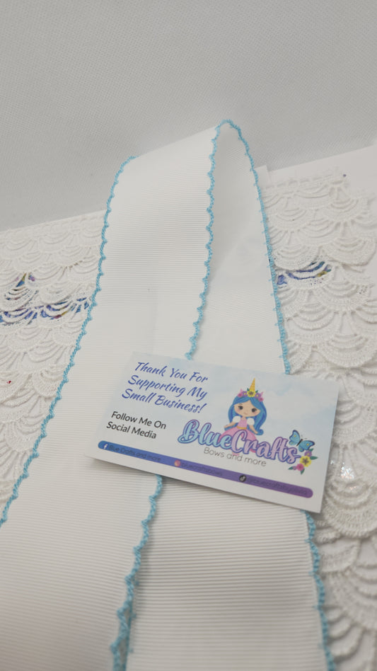 Moonstitich Ribbon "White/Lt.Blue"