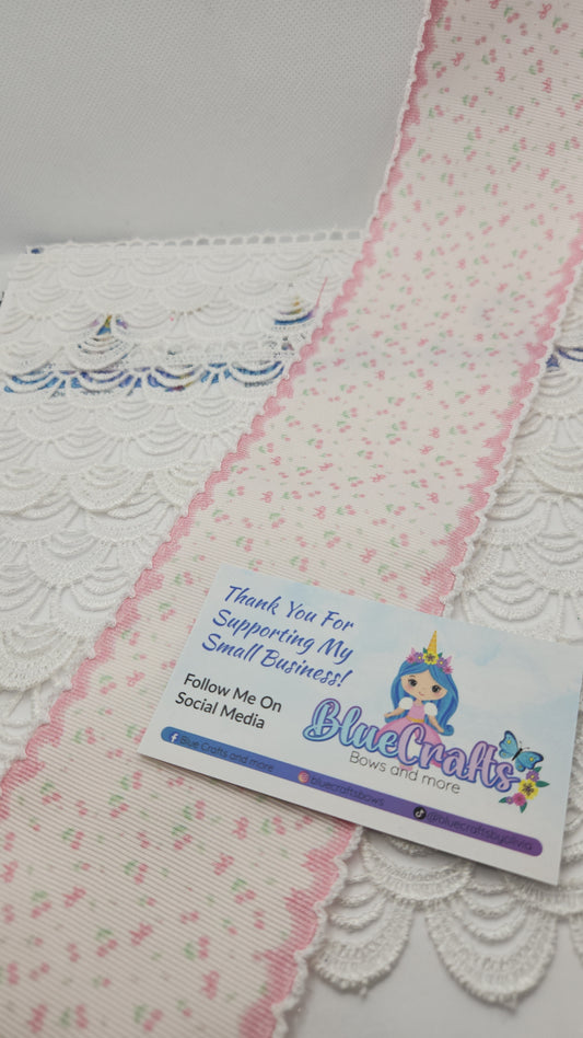 Moonstitich Print Ribbon 3"Mini Cherrys 🍒