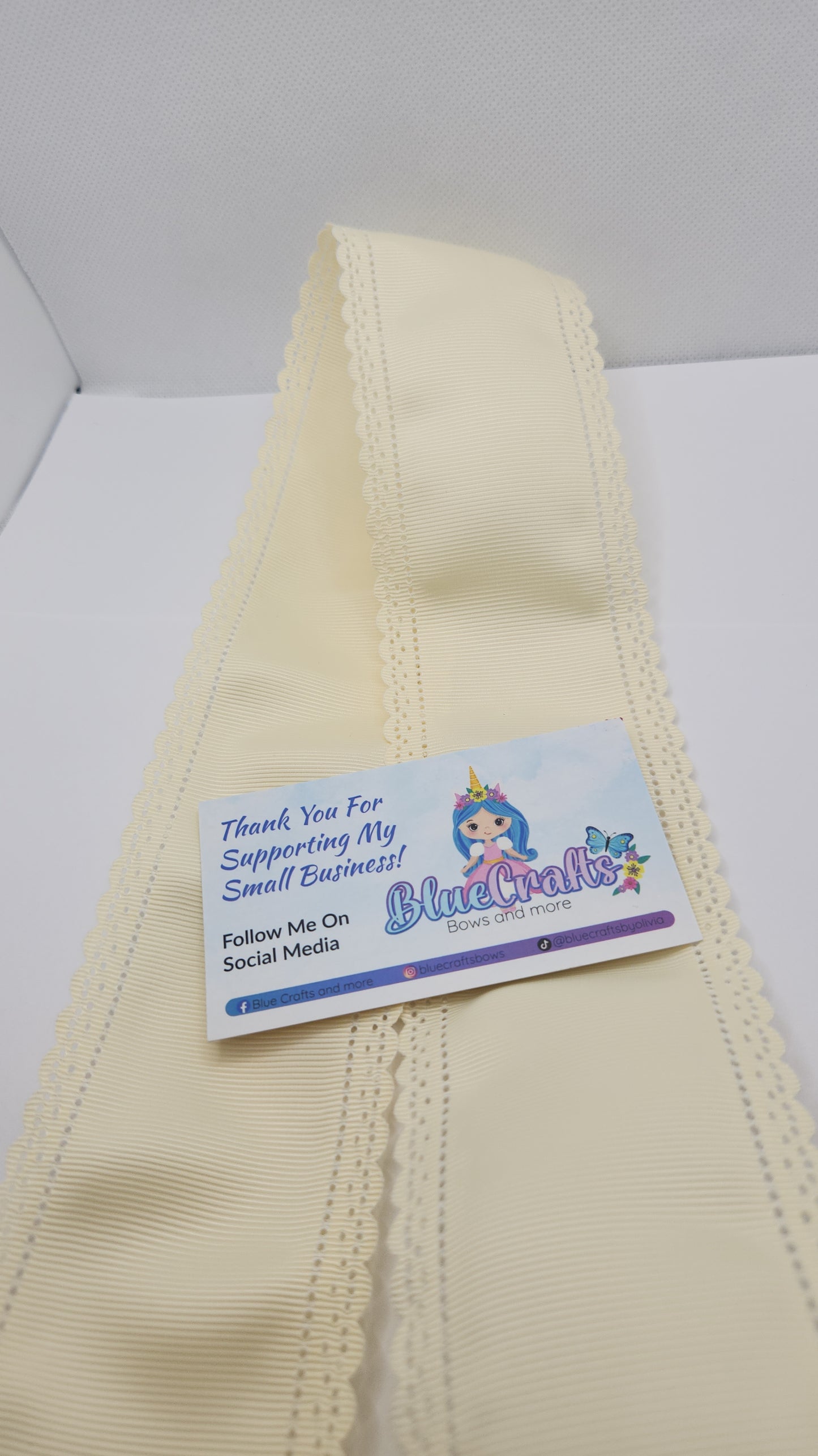 Scallop Grosgrain Ribbon "Buttermilk "