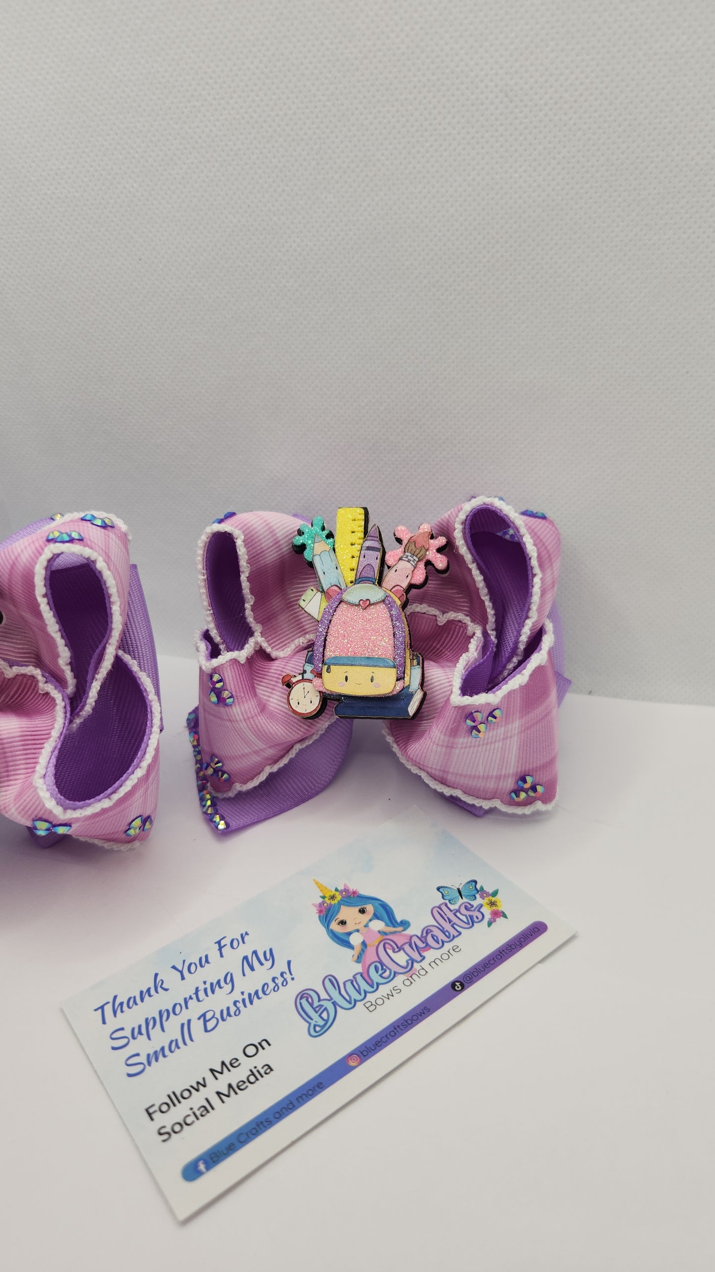 Pair of Mini Boutique Hairbows 3.5" & 4"with shaker,
