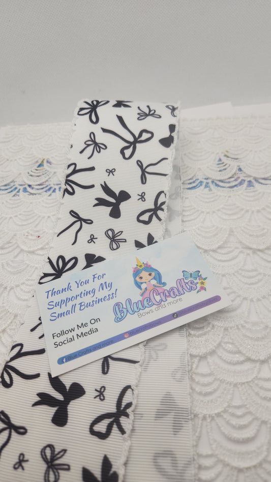 Moonstitich Print Ribbon "Black Bows"