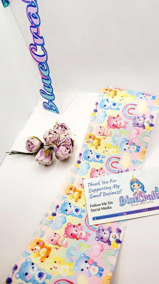 Grosgrain Ribbon 3inch "Carebears"