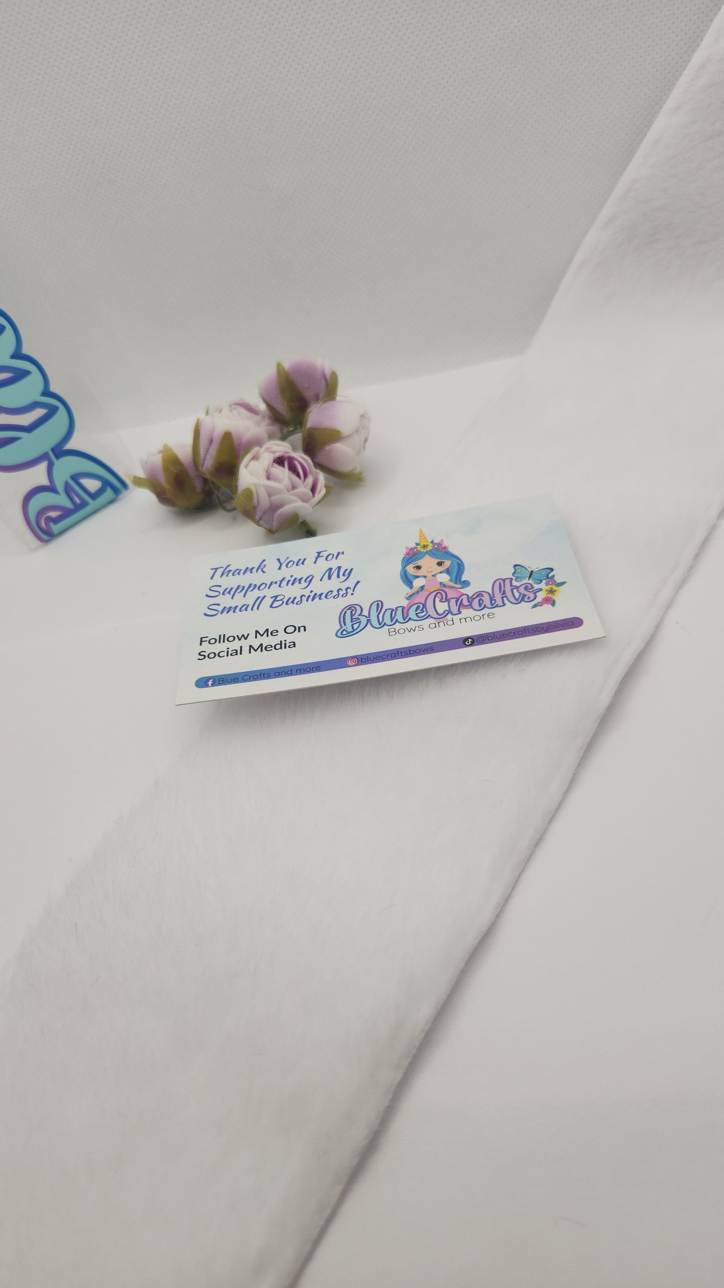 Fleece Fur Ribbon 3inch "White"