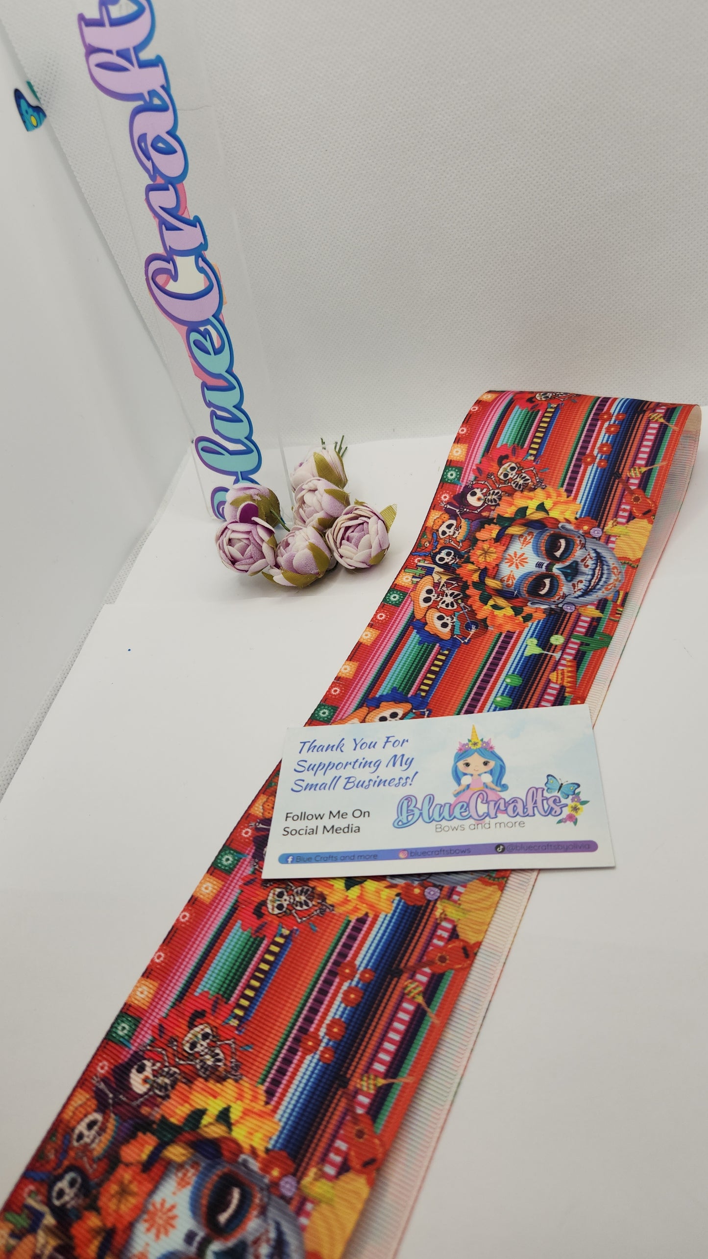Grosgrain Ribbon 3 inch "Day of the dead, (Dia de muertos)"