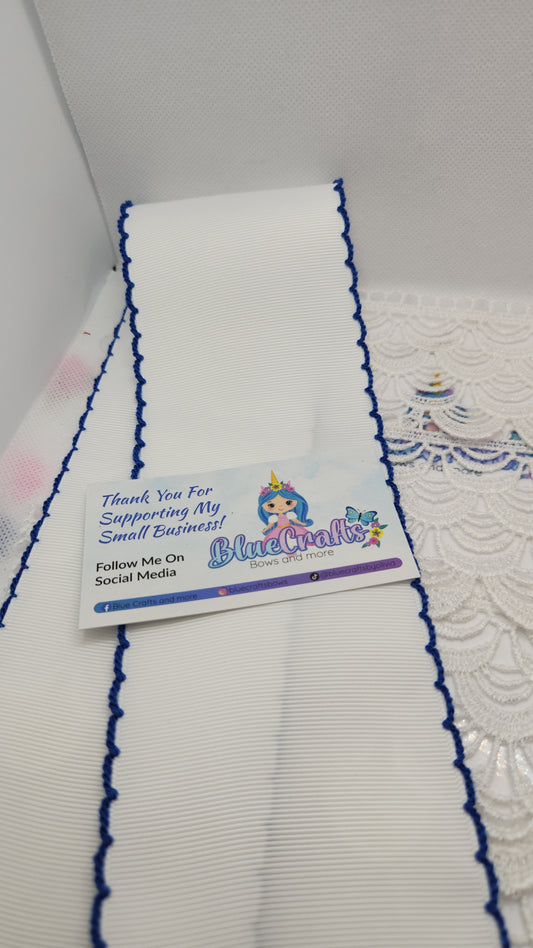 Moonstitich Ribbon "White/Electric Blue