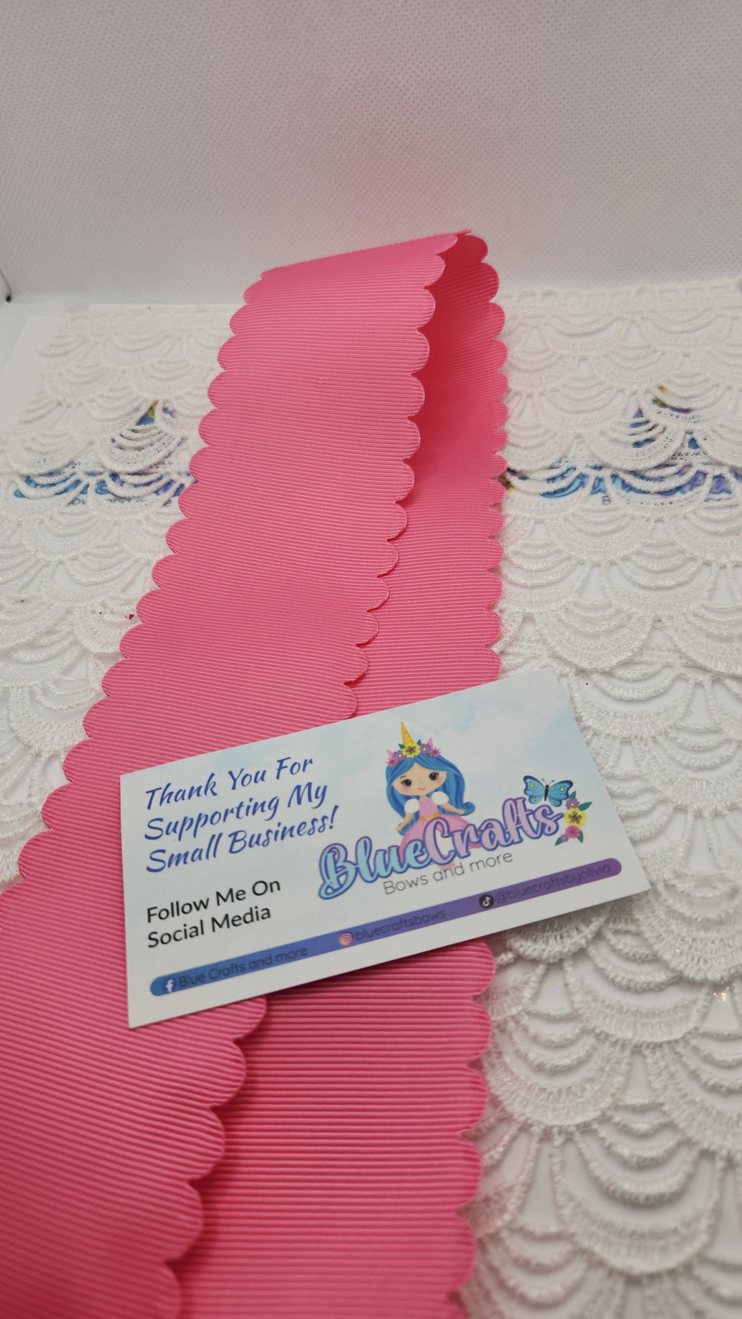 Scallop Wave Ribbon " Hot Pink"