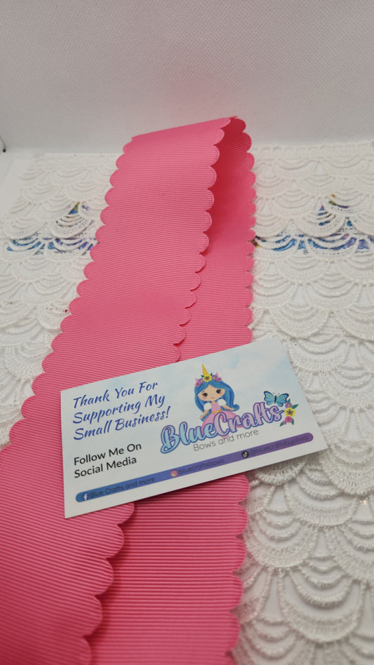Scallop Wave Ribbon " Hot Pink"