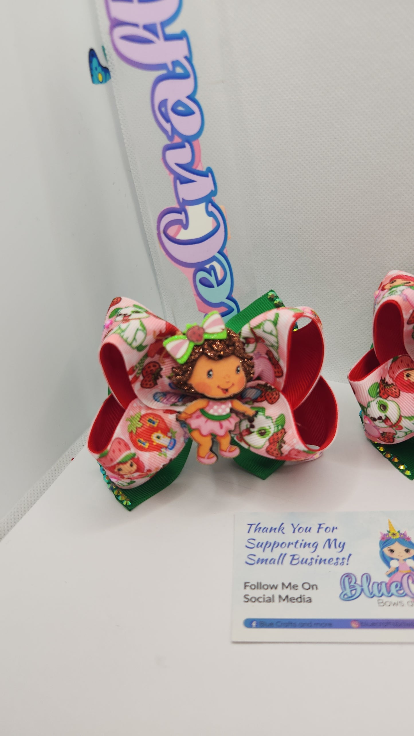 Pair of Mini Boutique Hairbows 3.5" & 4"with shaker,
