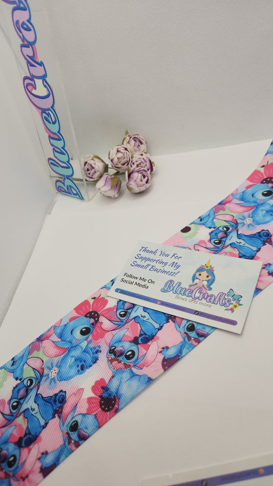 Grosgrain Ribbon 3inch "Stitch Flowers"