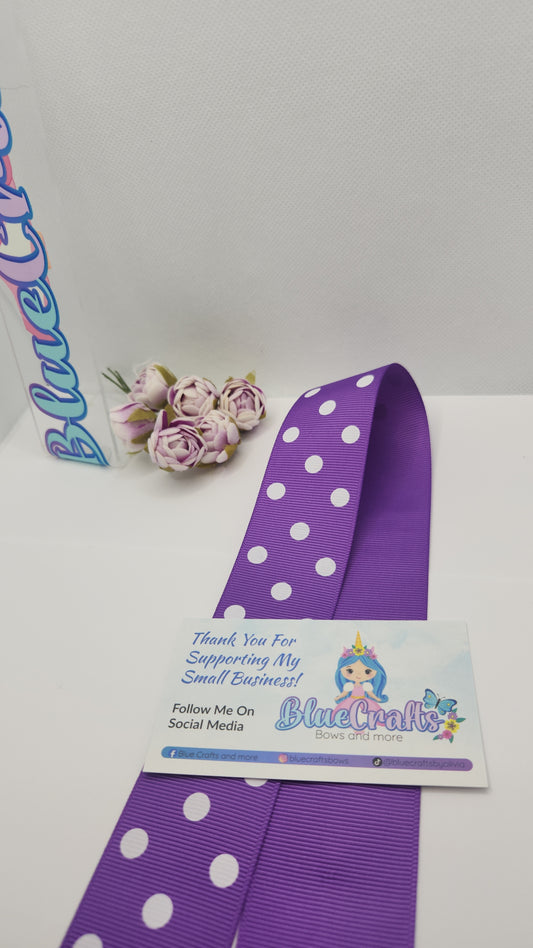 Grosgrain Ribbon 1.5 "Purple with Polka Dots"