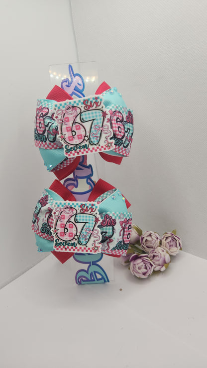 Pigtails "6 7" 3.5" each bow