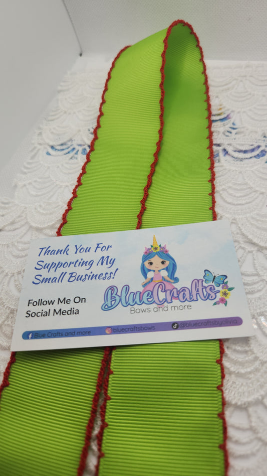 Moonstitich Ribbon "Apple Green/Red"