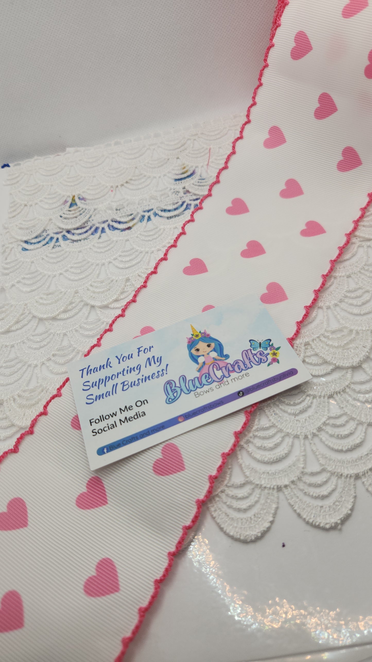 Moonstitich Print Ribbon "Pink Hearts 💕"